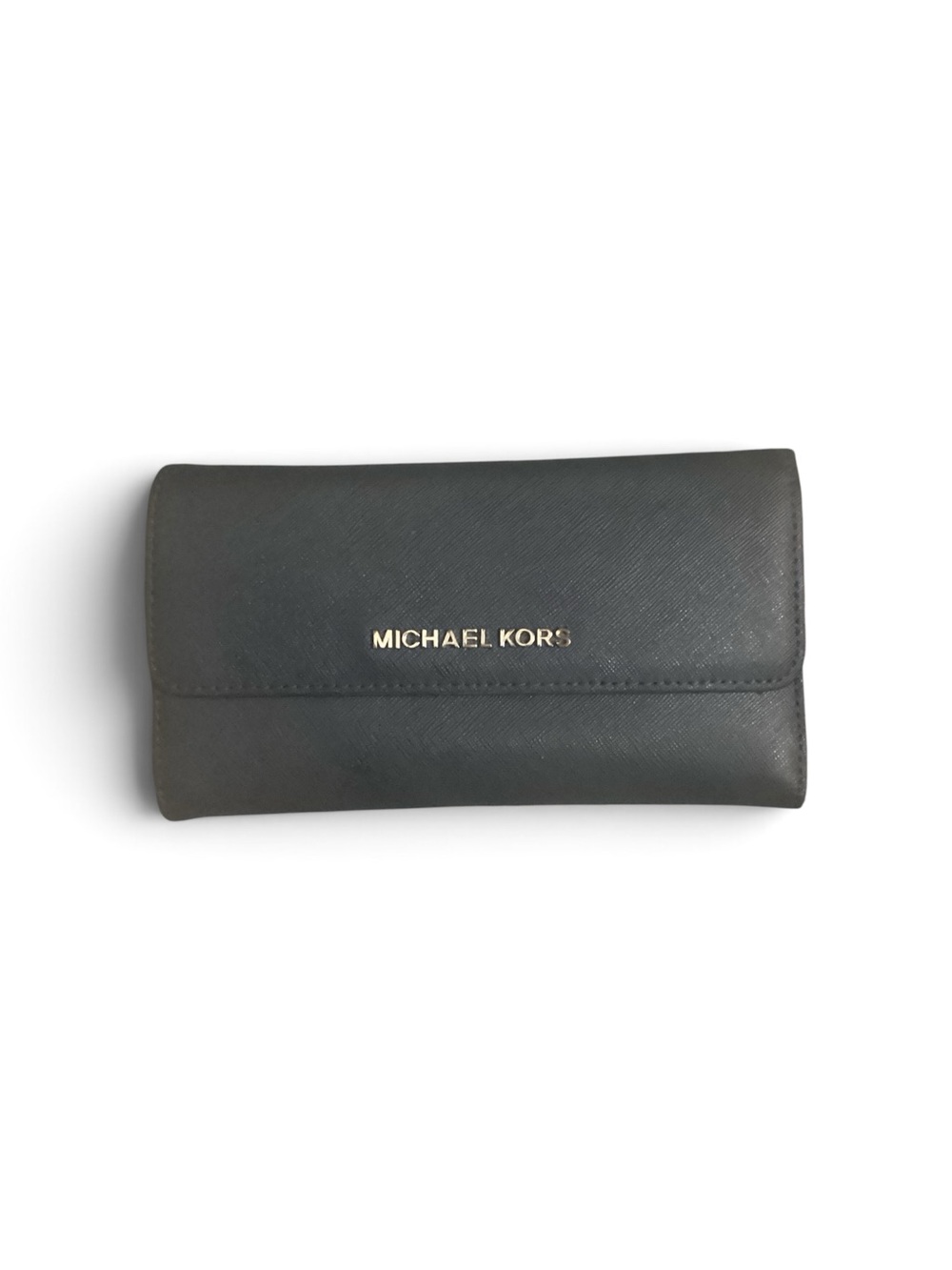 Michael Kors Black Leather Wallet with Gold Logo